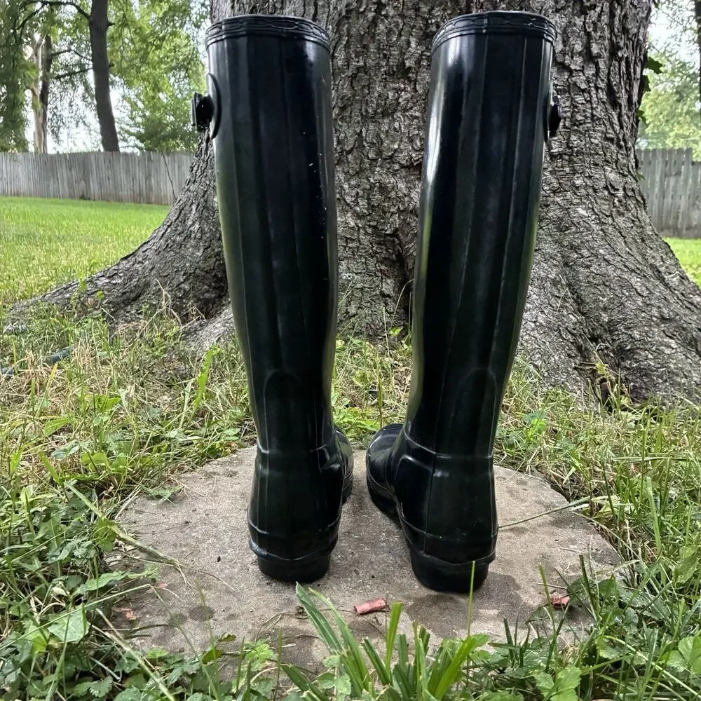 Hunter Original Tall Gloss Rain Boots Women’s Size US 5 Black Classic